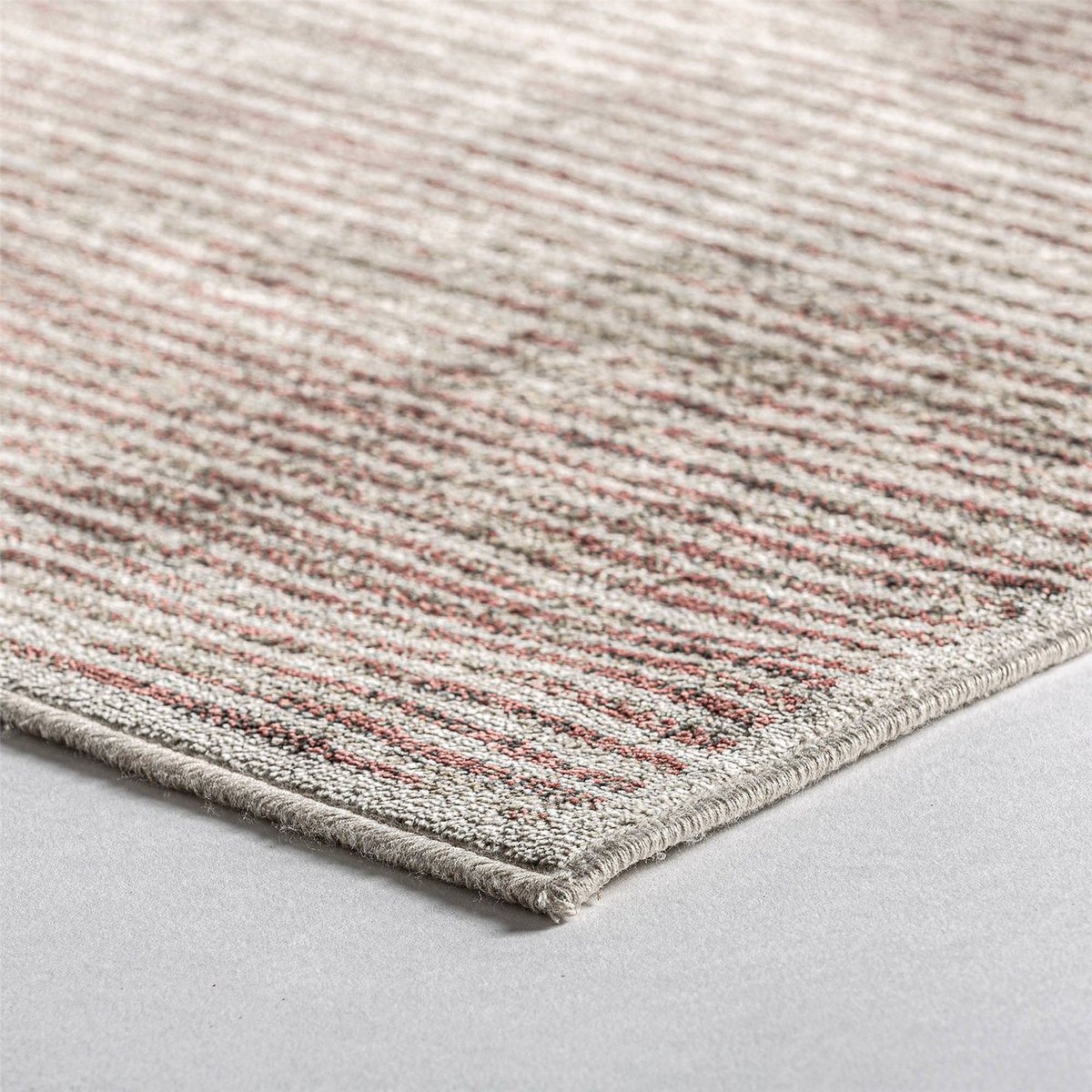 Tapis rectangulaire style moderne, Uni beige clair soyeux, RECOLLECTION