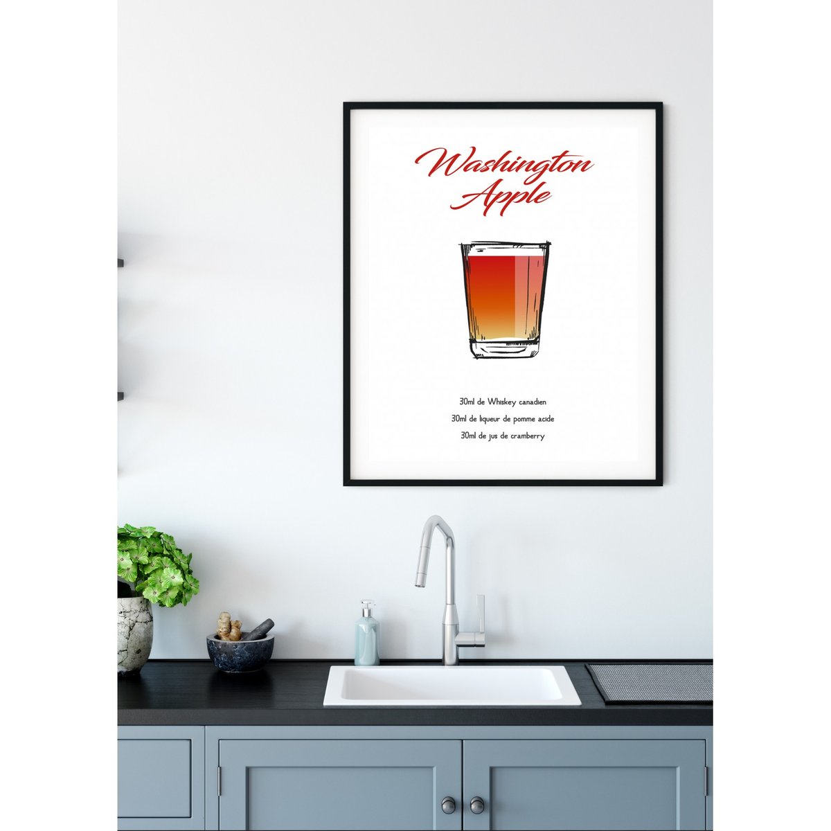Affiche Shooter Washington Apple blanc, L'AFFICHERIE