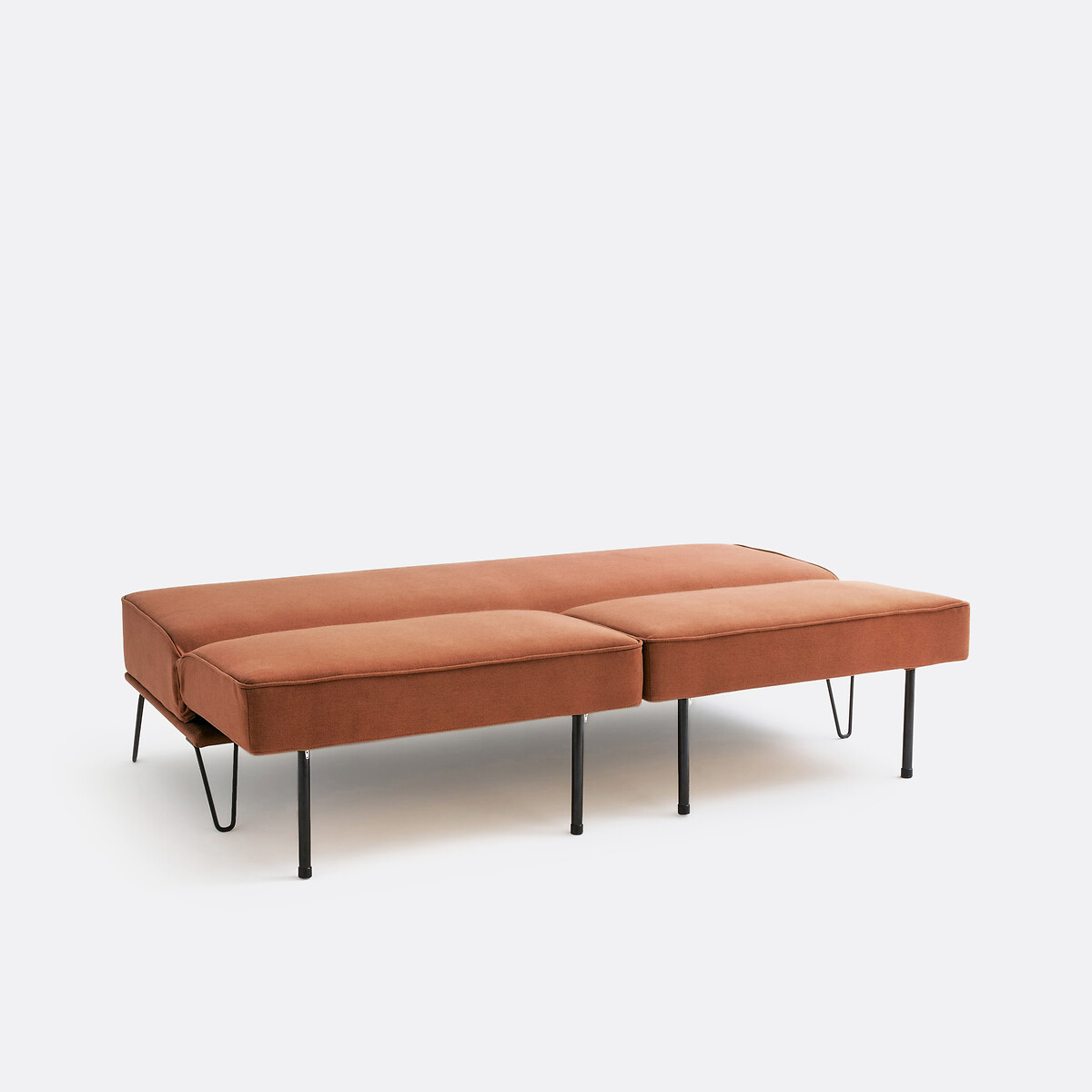 Sofá cama, poliéster, Vees terracota, LA REDOUTE INTERIEURS
