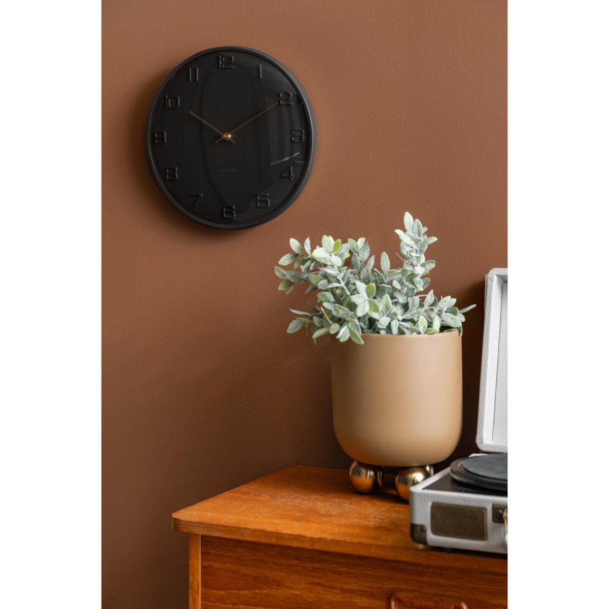 Horloge Murale Métal FUERTE DOME noir, KARLSSON