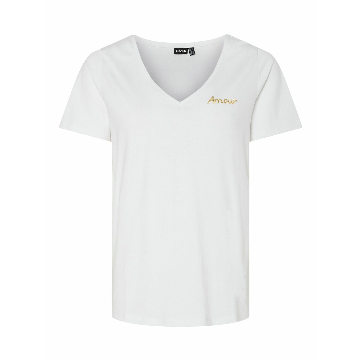 T-shirt manches courtes blanc, PIECES