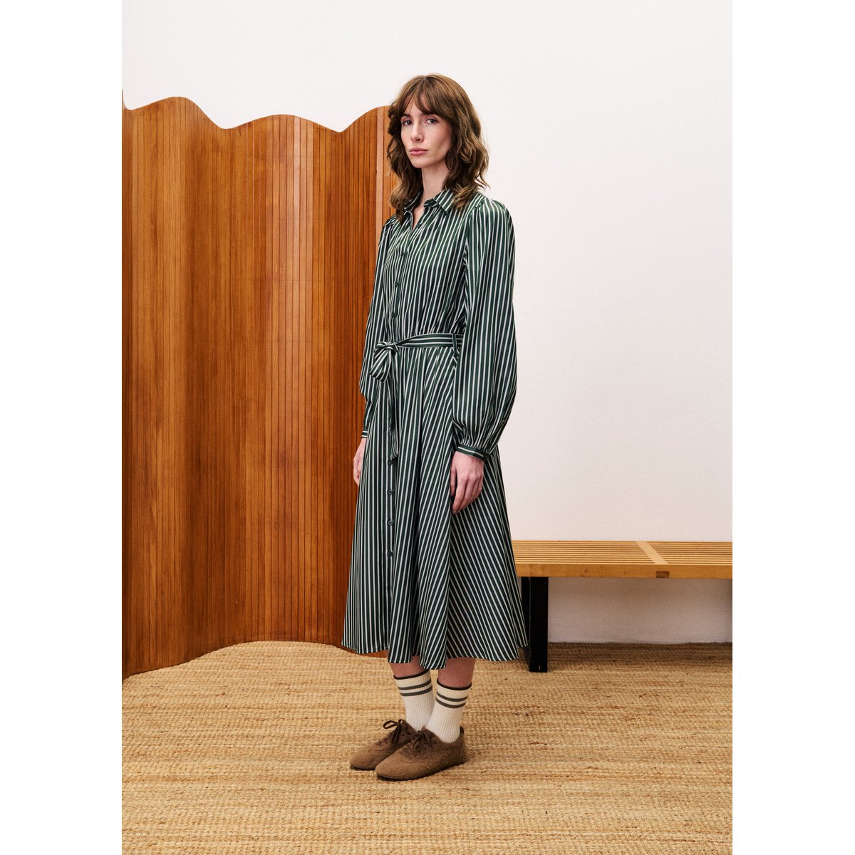 Robe longue MENTHE vert mousse, FRNCH