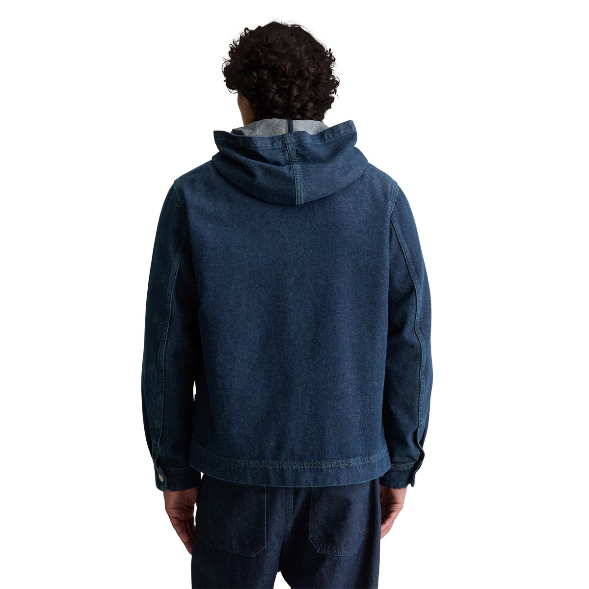 Veste en jean à capuche regular en denim avec des fibres d'ortie européennes bleu foncé, MARC O’POLO DENIM