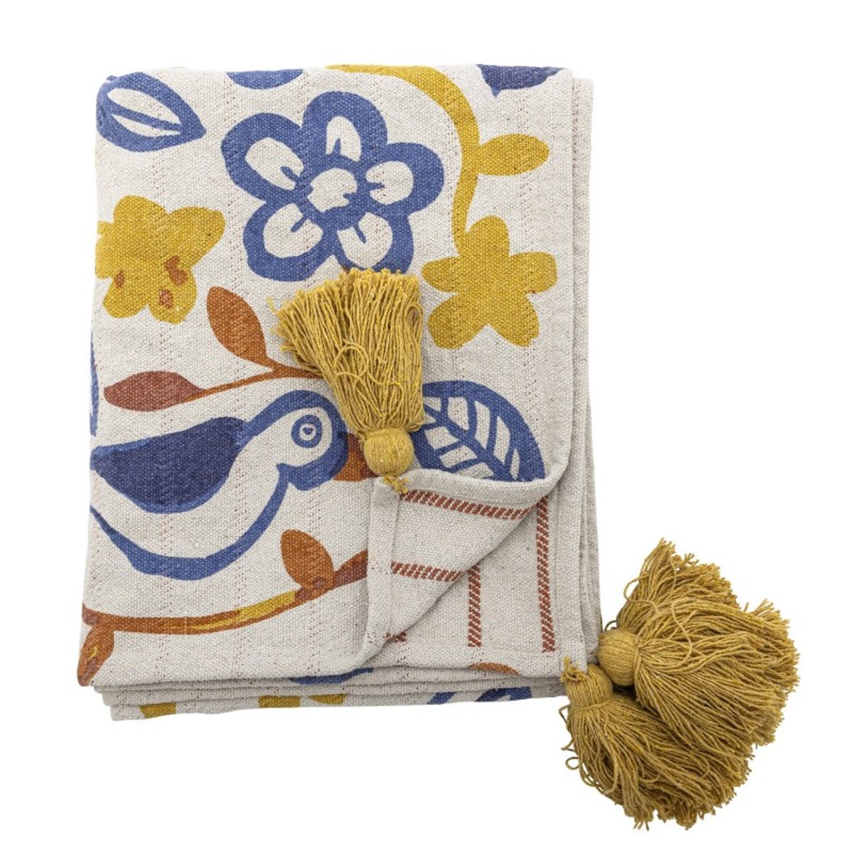 Plaid floral oiseaux coton Figuria multicolore, BLOOMINGVILLE