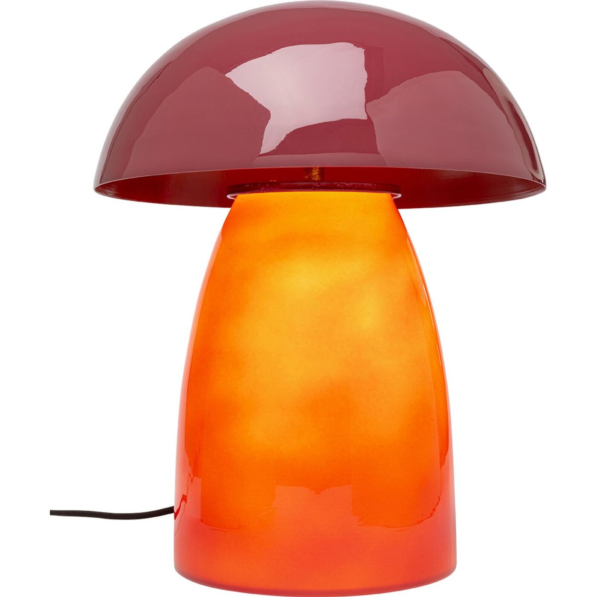 Lampe en verre et acier, FUNGO framboise, KARE DESIGN