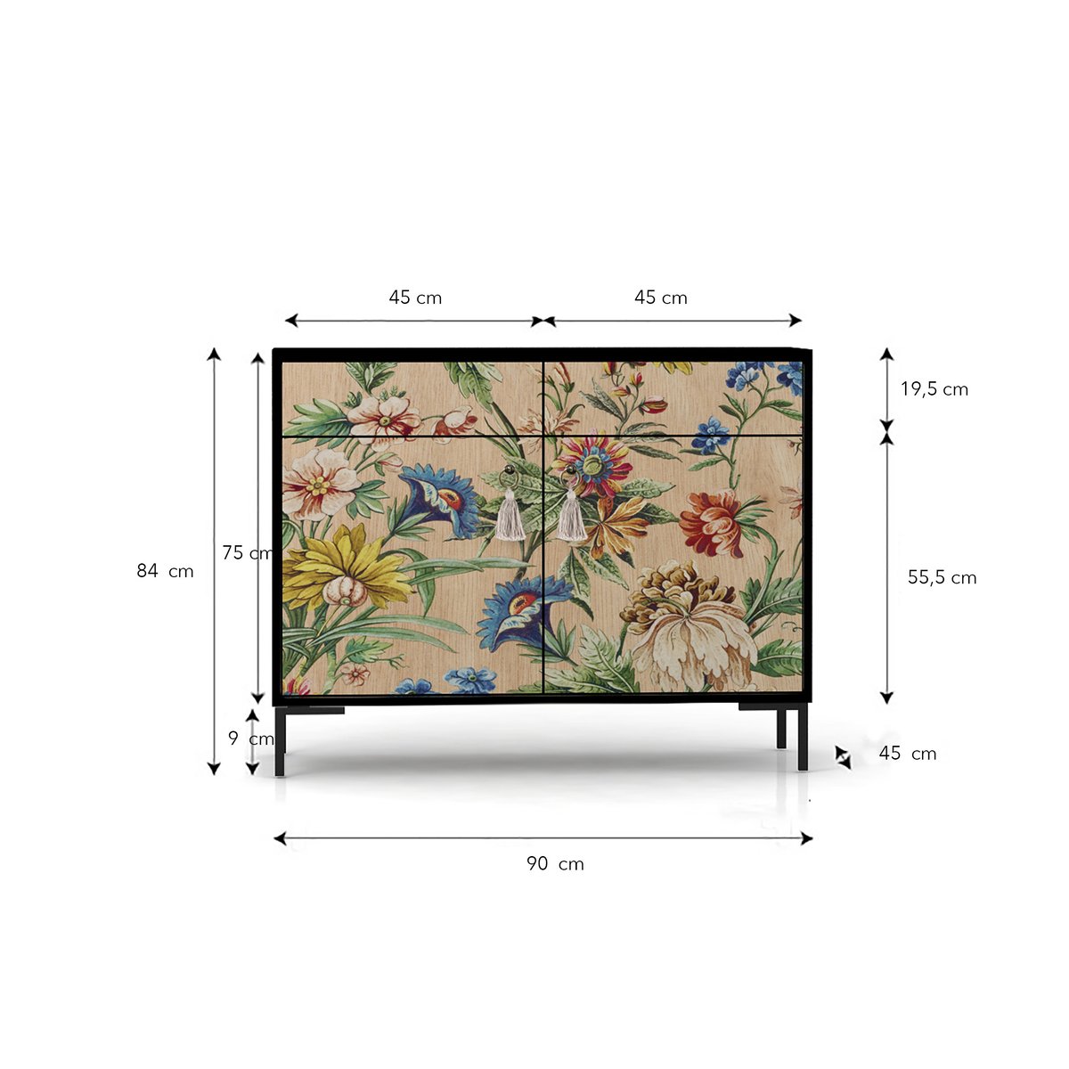 Buffet 2 portes et 2 tiroirs ALISE imprimé floral amazonia, REALLY NICE THINGS