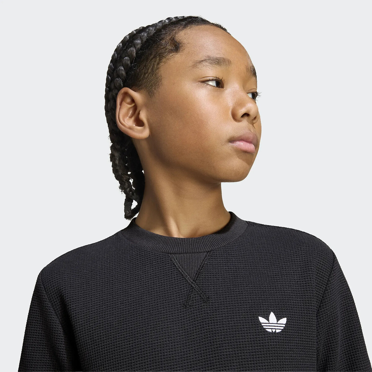 T-shirt manches longues en maille gaufrée noir, adidas Originals