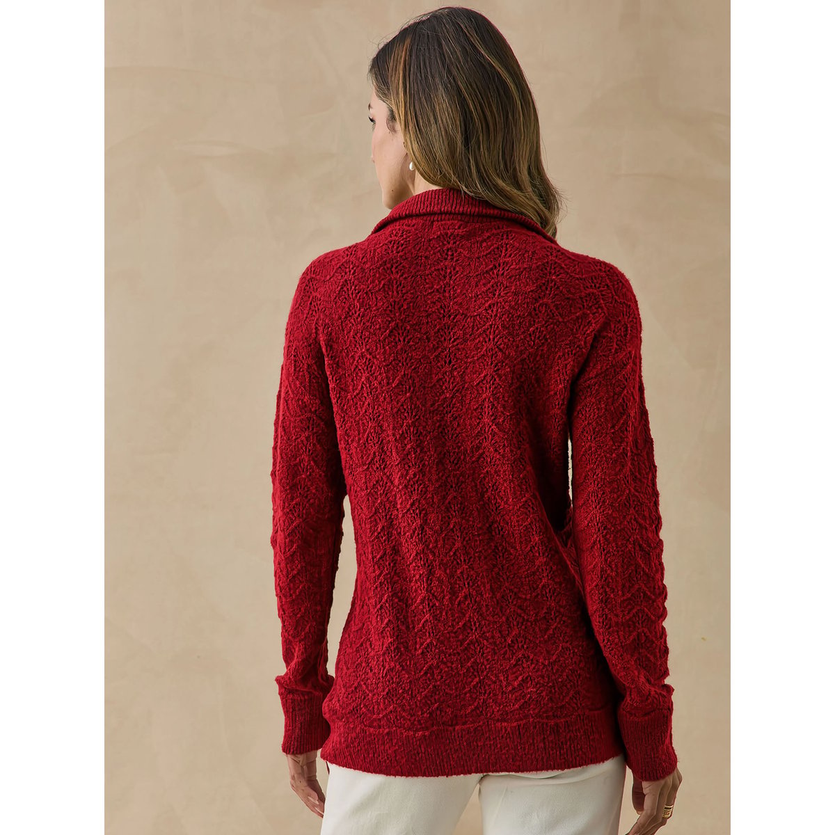 Pull col camionneur femme rouge, DAXON