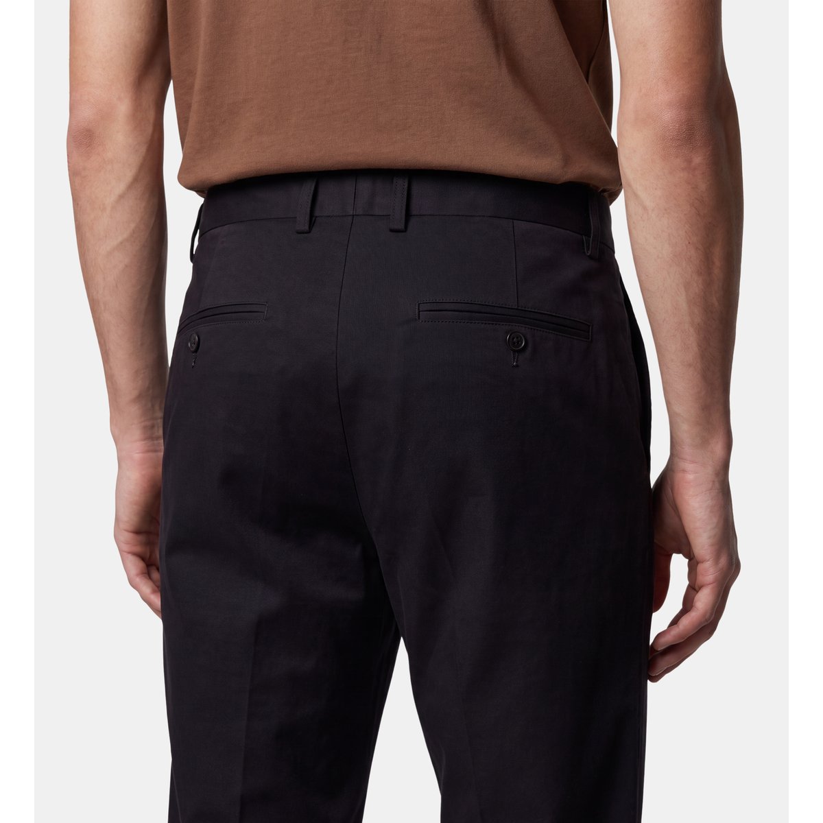 Pantalon single chino en coton noir, GALERIES LAFAYETTE