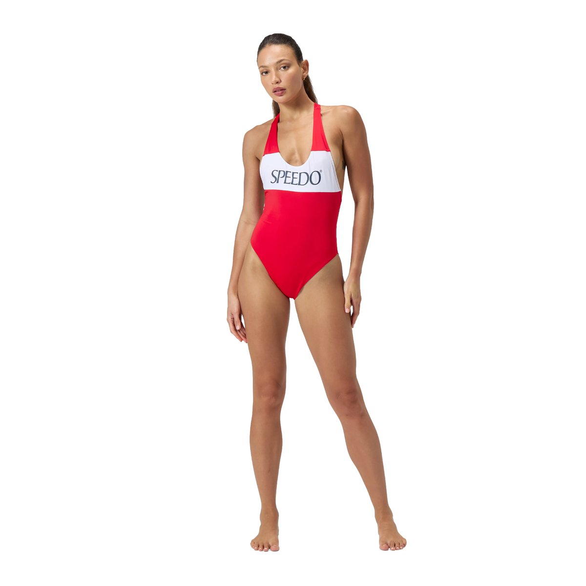 Maillot de bain 1 pièce dos nageur motif/style blocs de couleurs rouge, SPEEDO