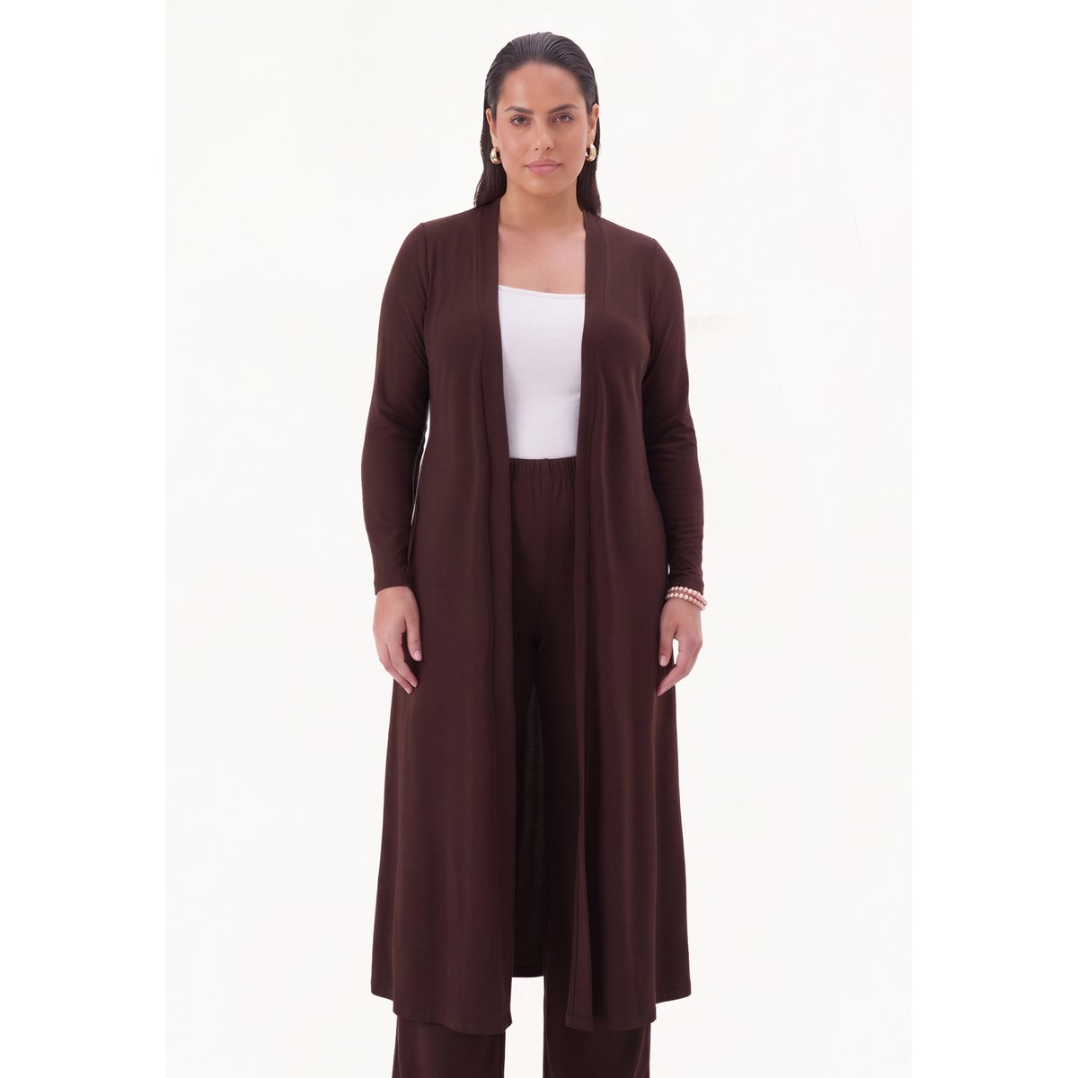 Cardigan avec manches longues marron, YOEK