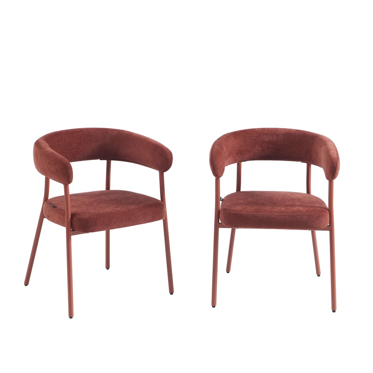 Chaise en tissu et acier terracotta, PANTONE
