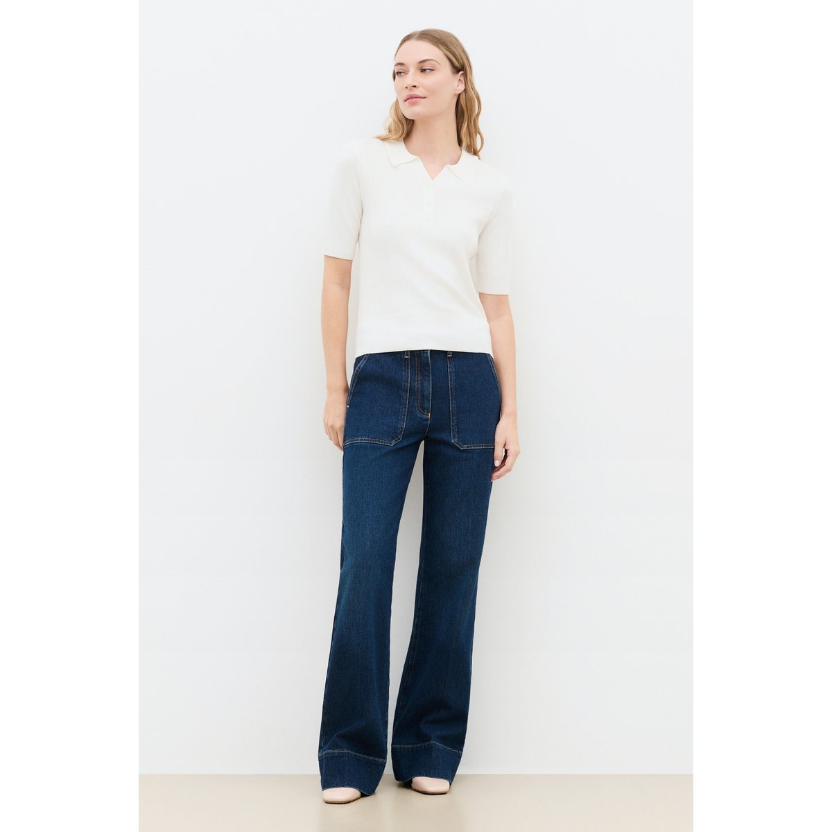 Pull droit court MDANNIE ecru, CAROLL