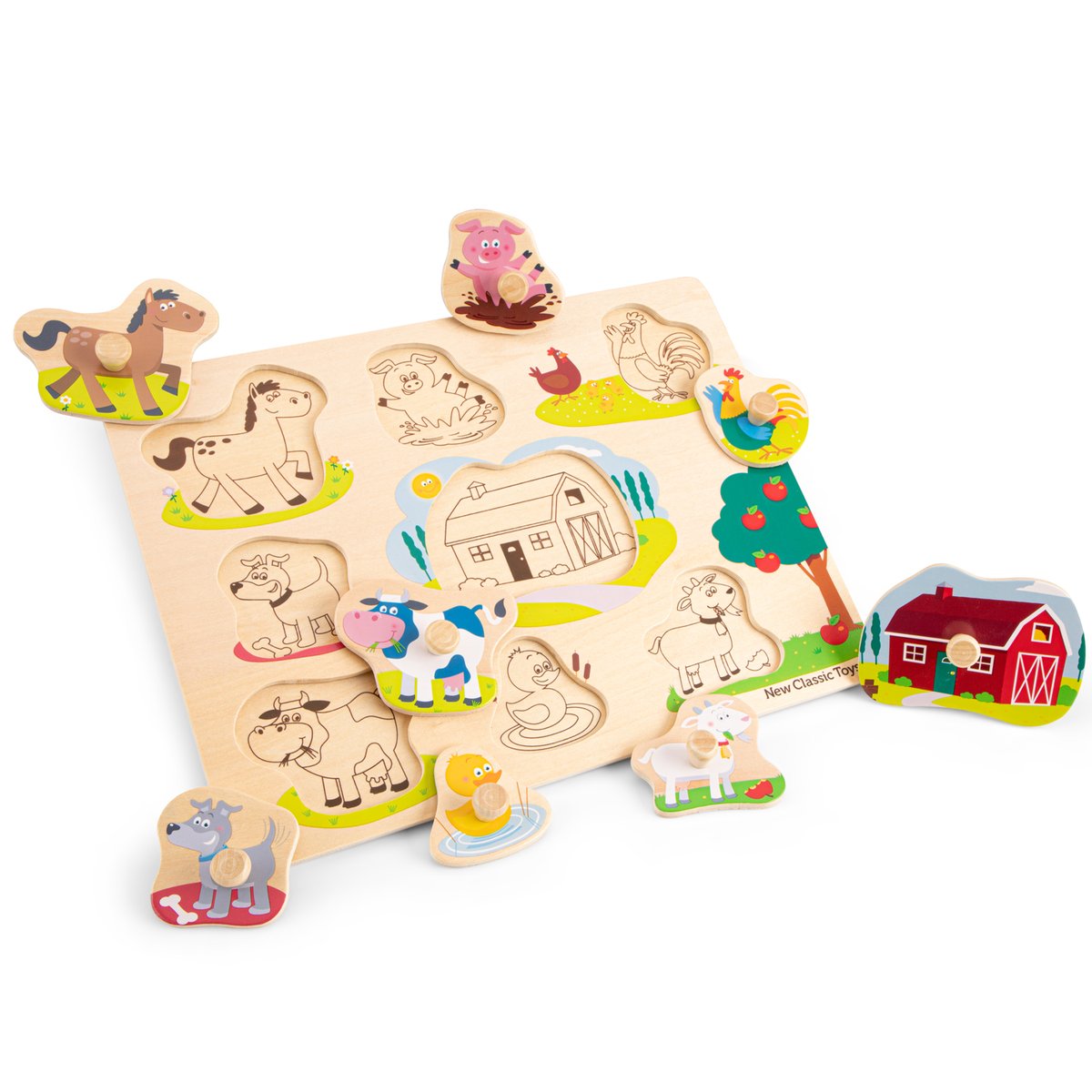 Puzzle Ferme 8 pcs beige, NEW CLASSIC TOYS