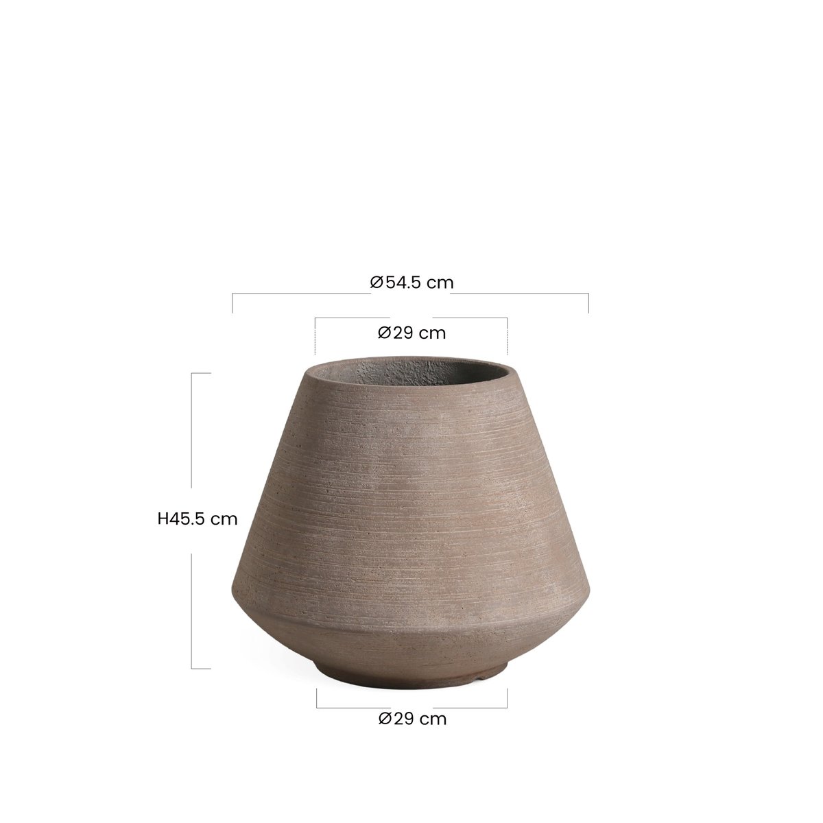 Cache-pot décoratif en ciment H46 ZEN marron clair, SIA DECO