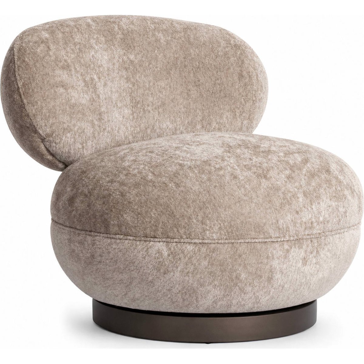Fauteuil lounge pivotant ignifugé sable, RECOLLECTION