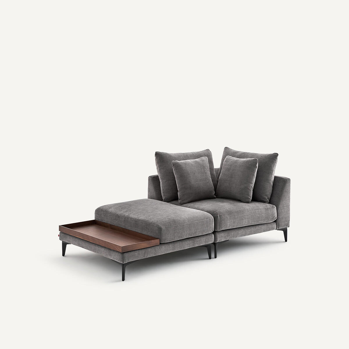 Canapé d'angle en polyester coton, MODERNISTE gris stone, EMMANUEL GALLINA X AM.PM