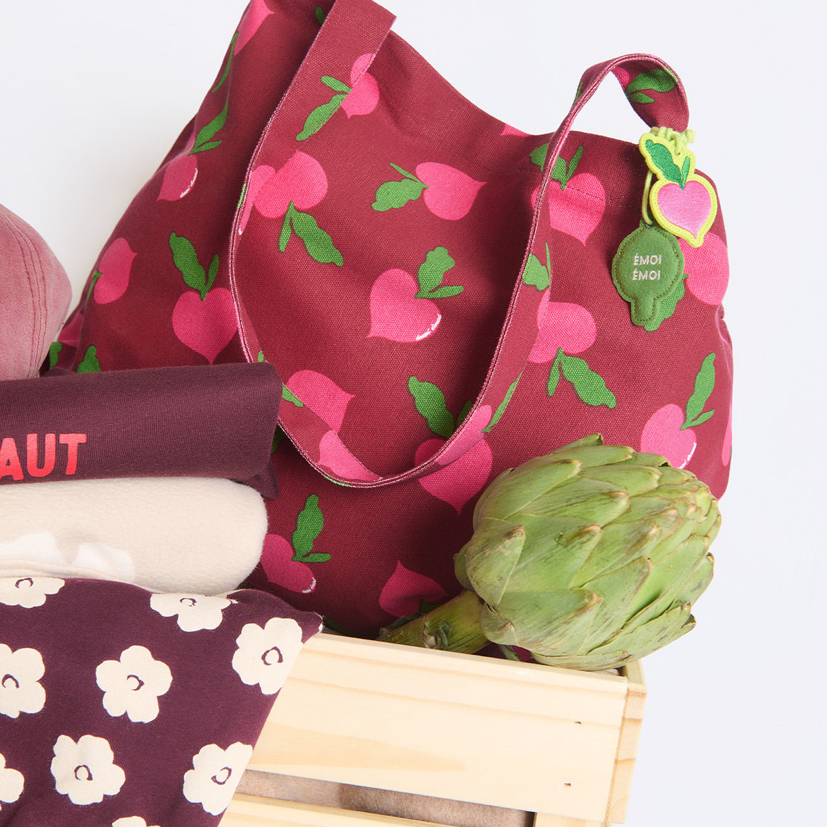 Porte-clés Radis love rose, EMOI EMOI