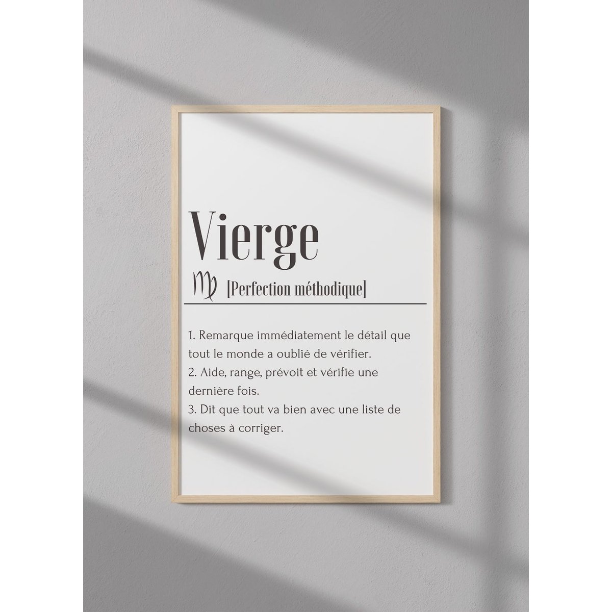 Affiche Définition Vierge blanc, L'AFFICHERIE