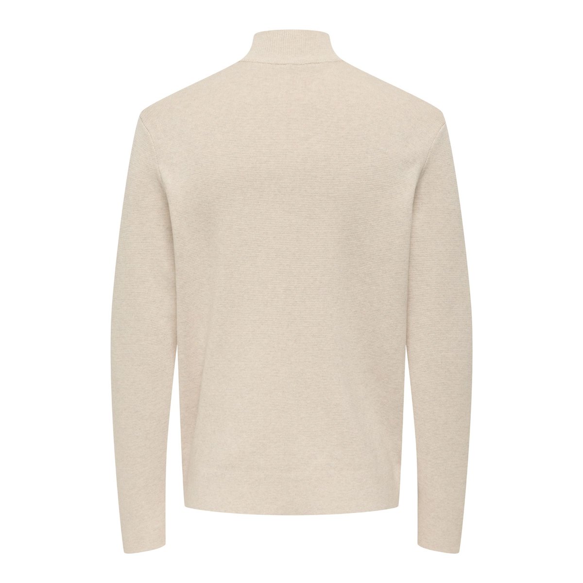 Pull col montant zippé, droit ecru, ONLY & SONS