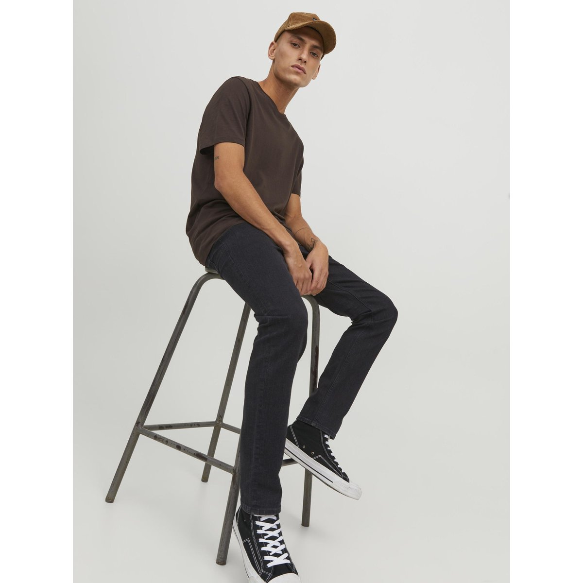 Jean slim stretch Glenn black denim, JACK & JONES