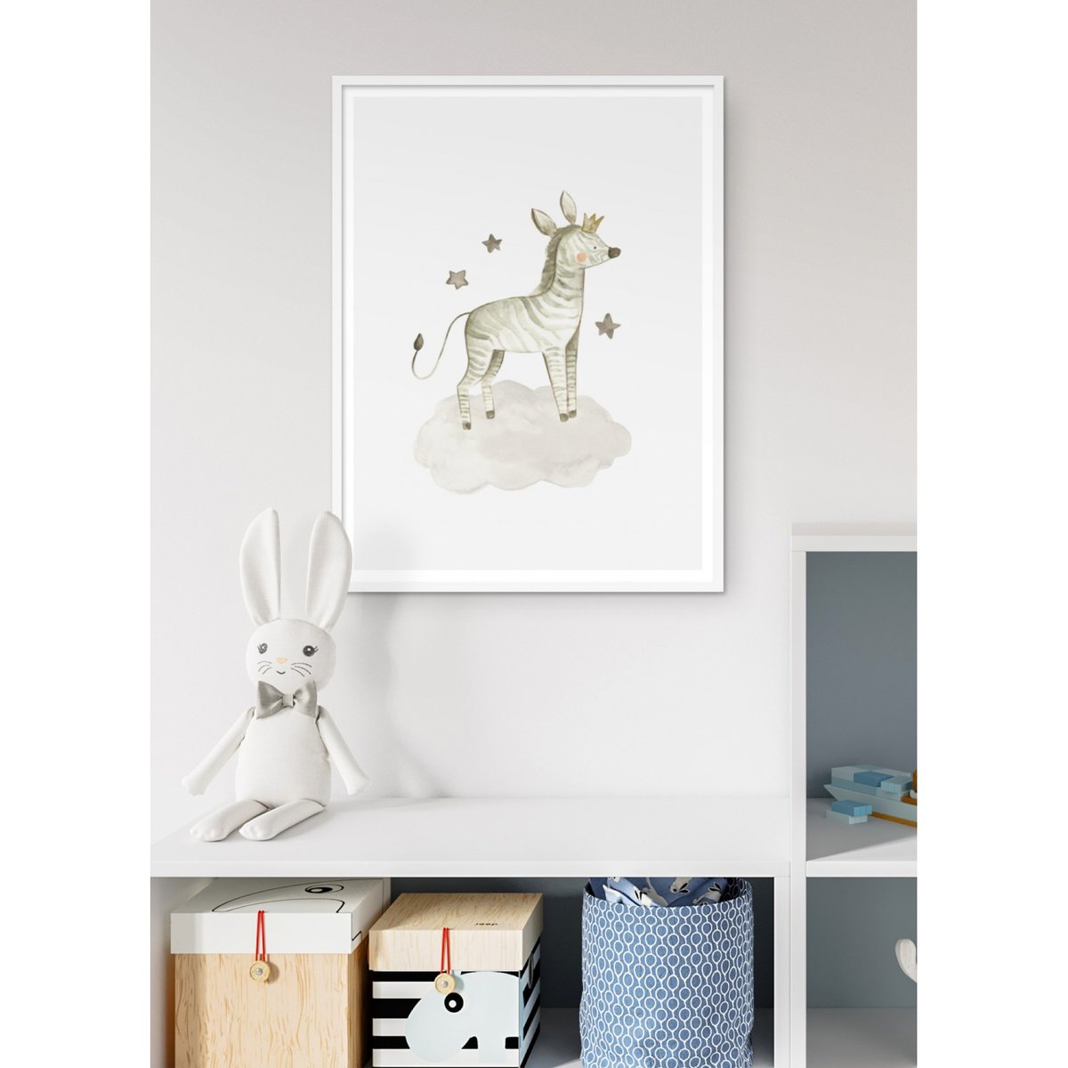 Affiche Bébé Zèbre blanc, L'AFFICHERIE