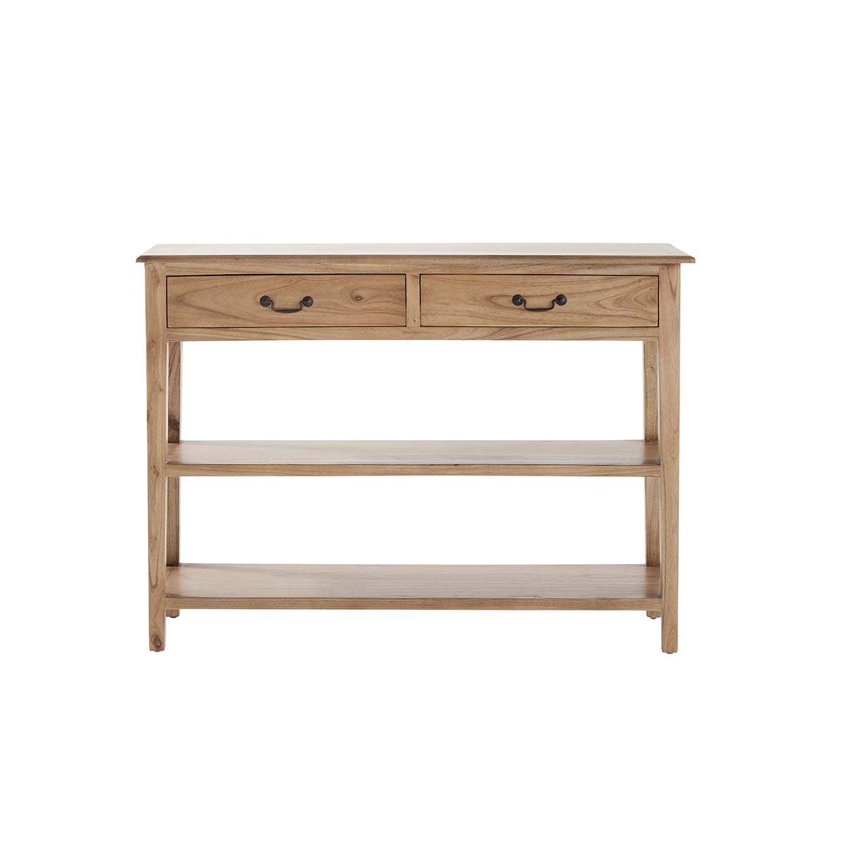 Console en bois massif 120 cm 2 tiroir SIMONE naturel, BERAH GETAH