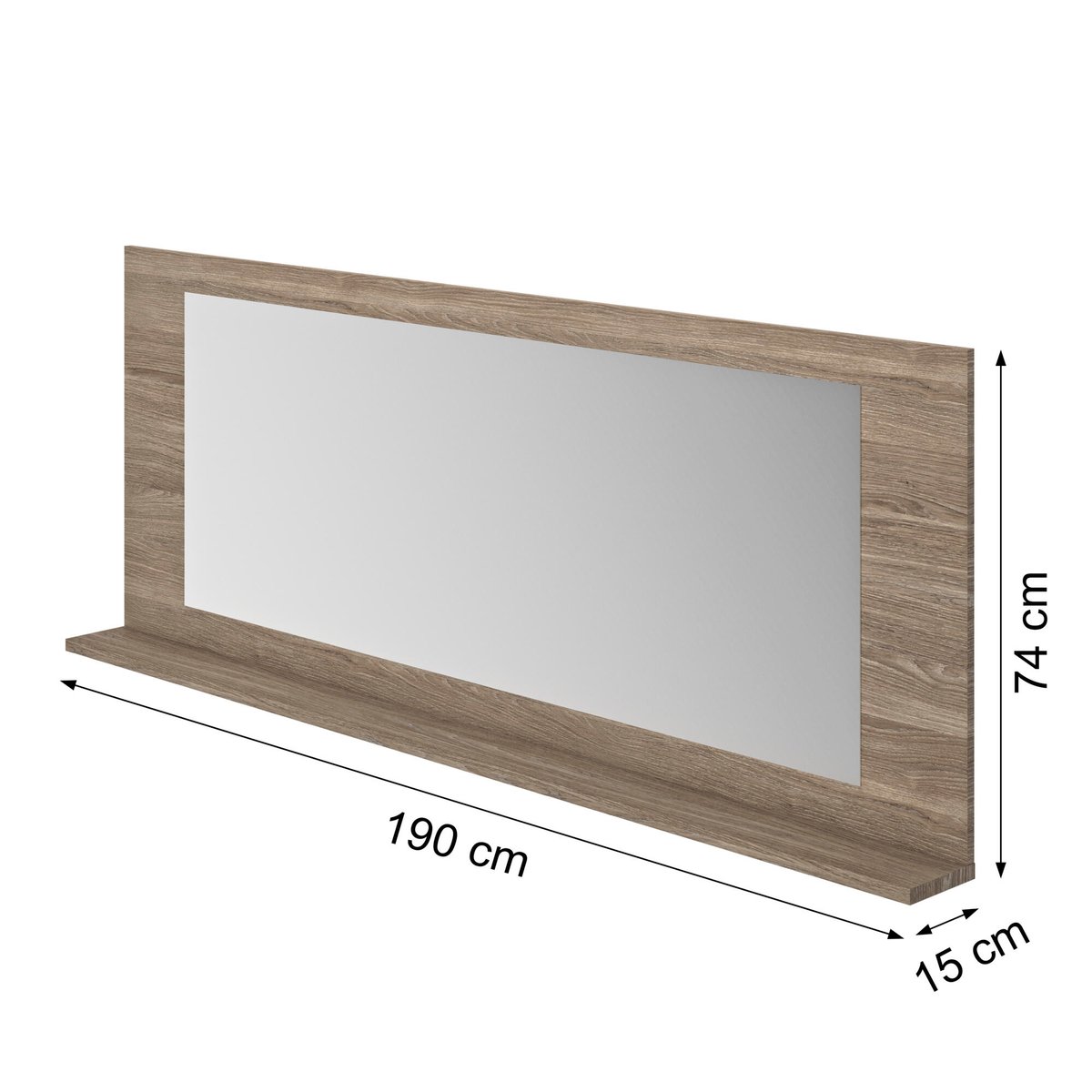 Miroir tablette reed finition matière beige, GAMI