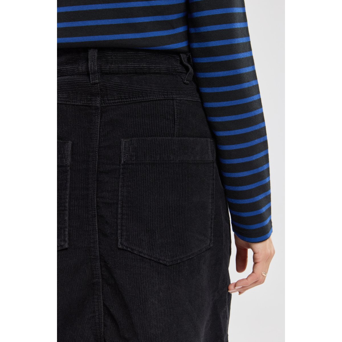 Jupe en velours en coton noir, ARMOR-LUX