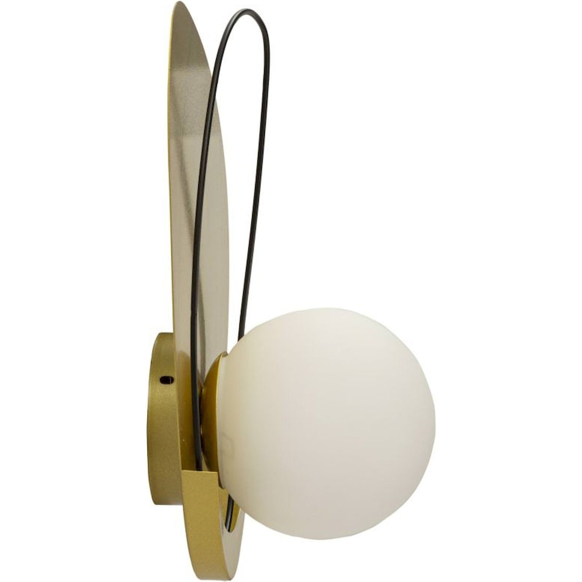 Applique murale globe en verre socle en fer GLAM doré noir et blanc, RECOLLECTION