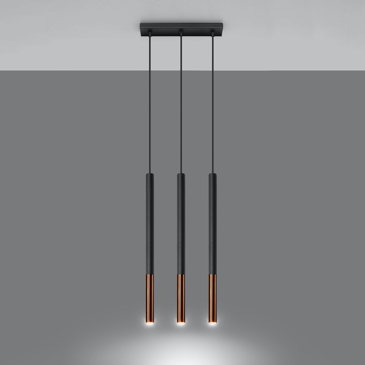 Suspension Acier Noir/Cuivre G9 3 Mozaica Line noir, EDEN
