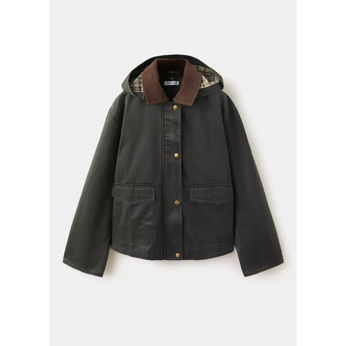 Veste à col en velours côtelé kaki, MANGO KIDS