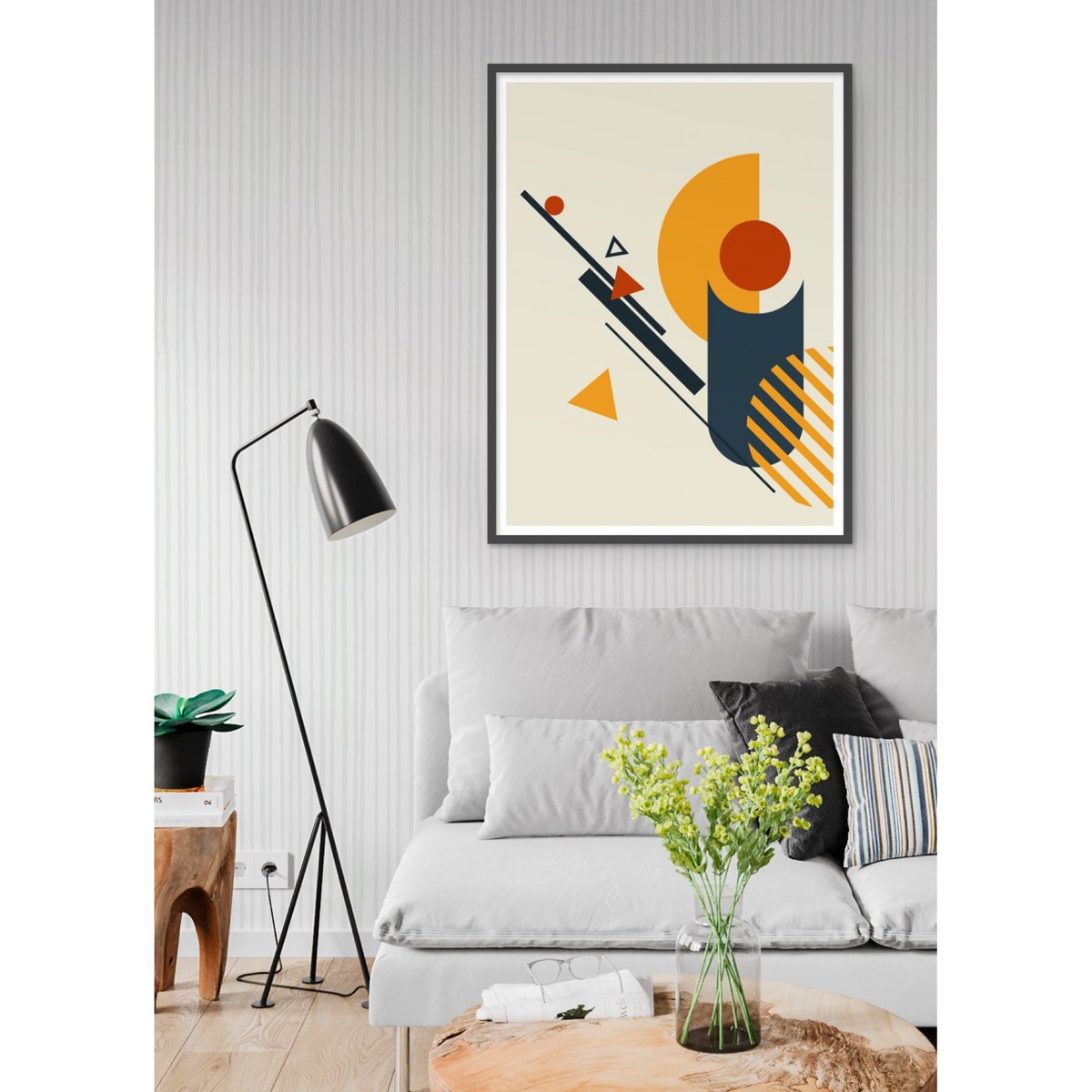 Affiche Abstract Composition 1 blanc, L'AFFICHERIE