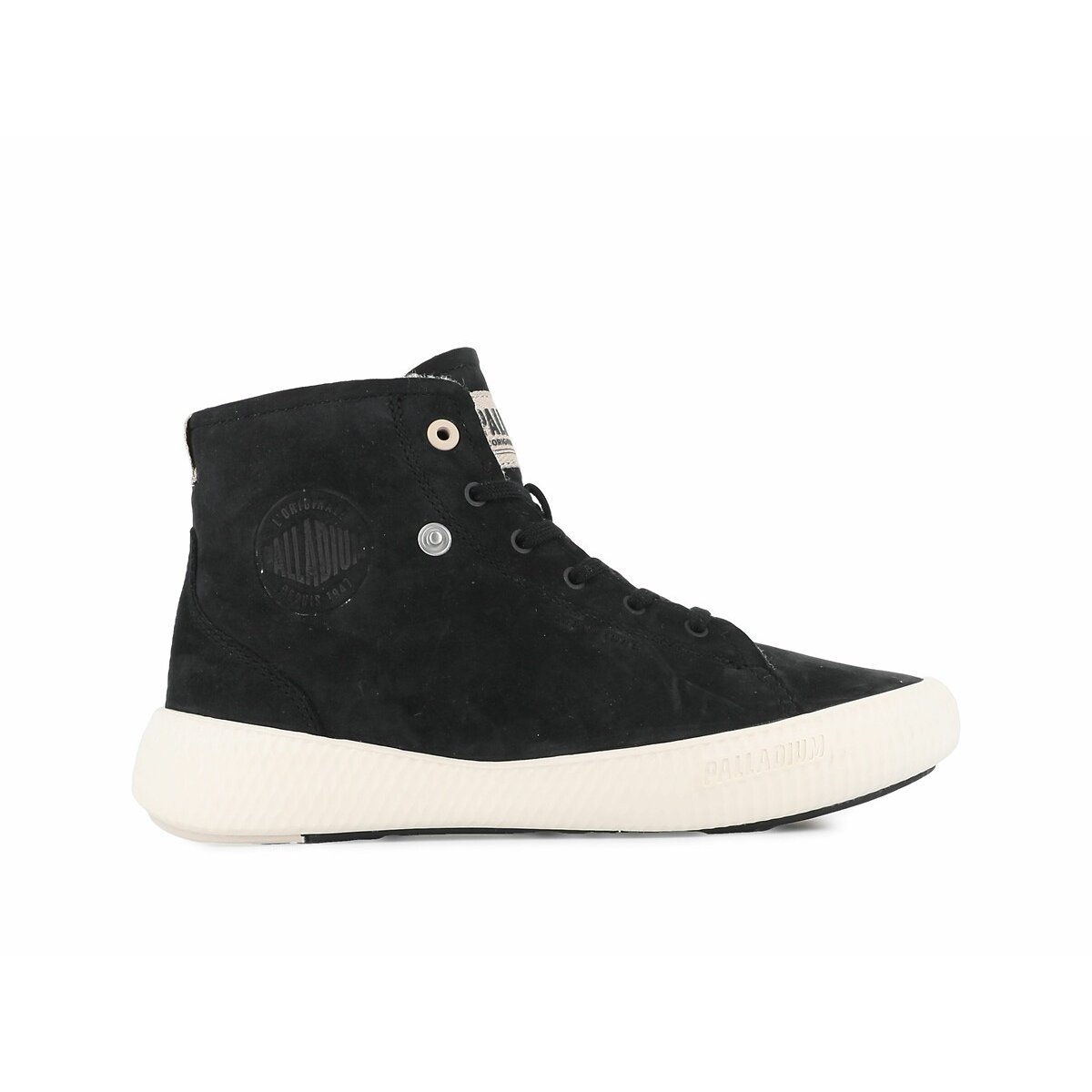 Baskets hautes fourrées en cuir Pallanova Chukka noir, PALLADIUM