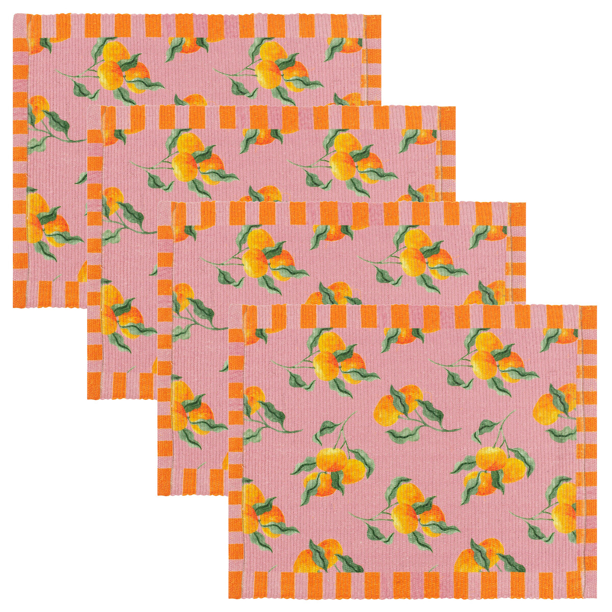 Set of 4 Oranges Placemats pink, FURN.