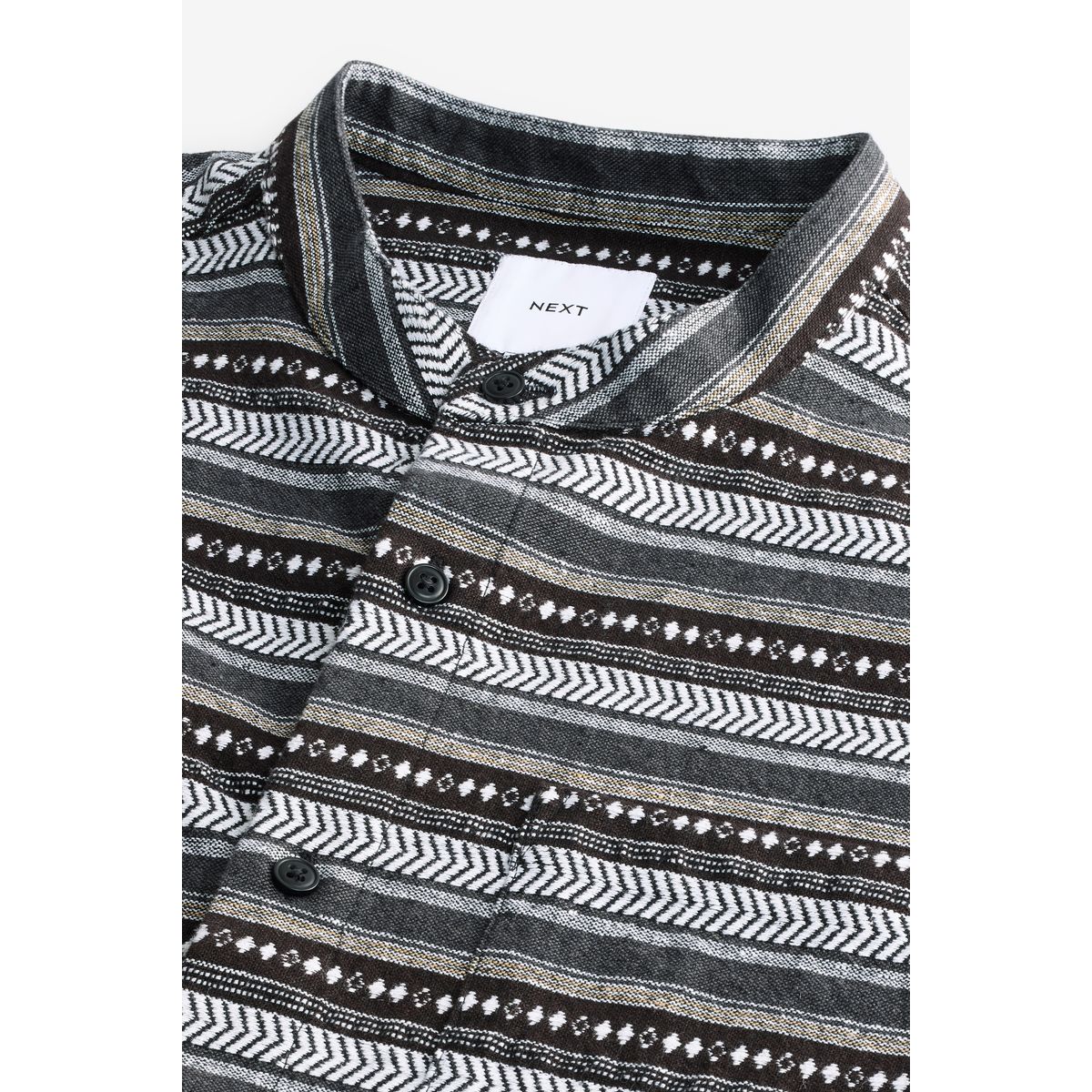 Chemise à manches courtes rayée texturée noir, NEXT
