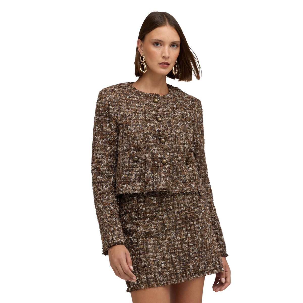 Veste avec boutons métalliques marron, MOTIVI