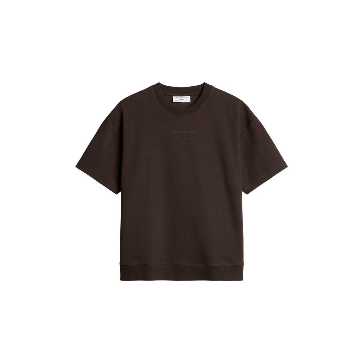 T-shirt ample en jersey interlock épais marron foncé, MARC O’POLO DENIM