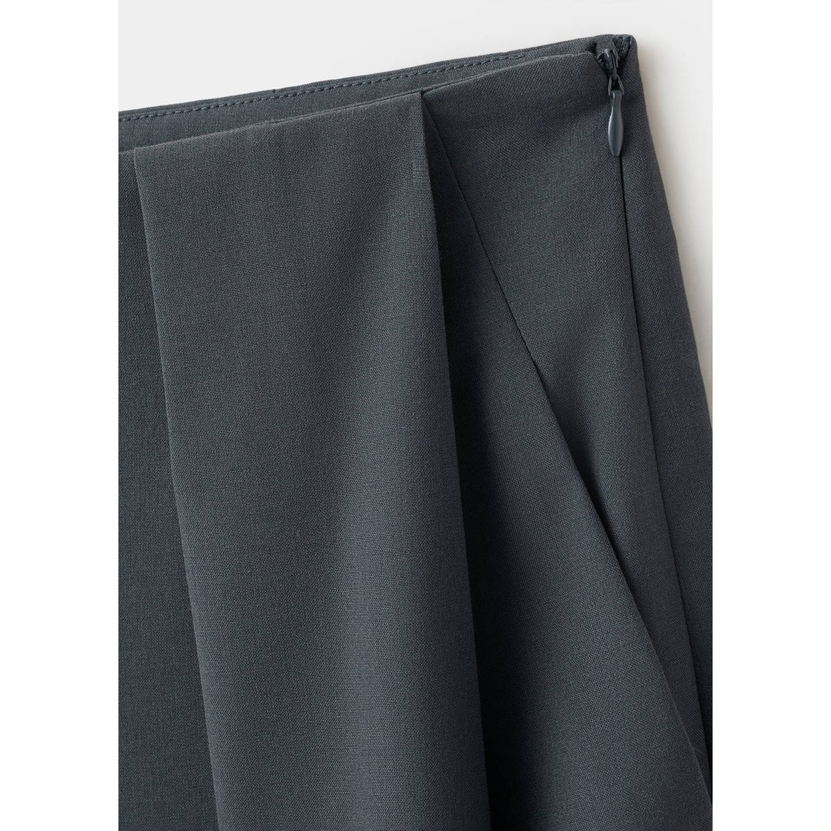 Pantalon droit pinces gris, MANGO