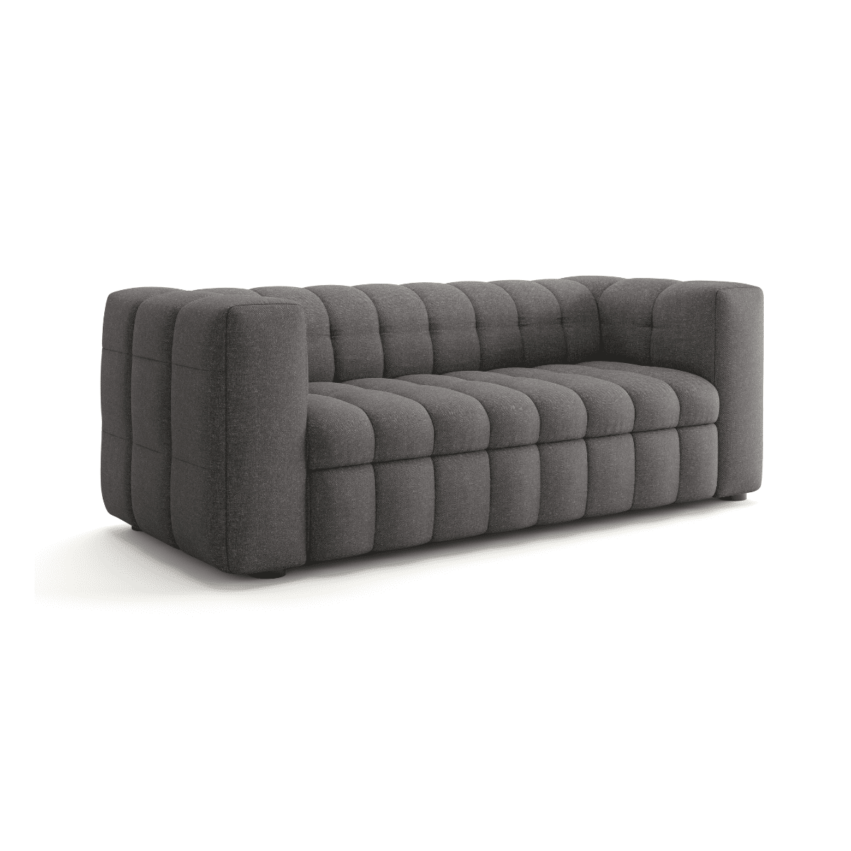 Canapé 3 places convertible en tissu CHIARA gris anthracite, CALICOSY