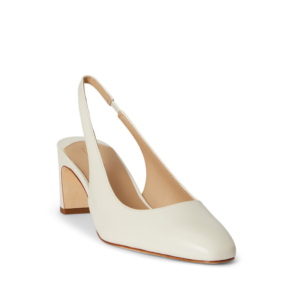 Escarpins slingback en cuir Klaire blanc, LAUREN RALPH LAUREN