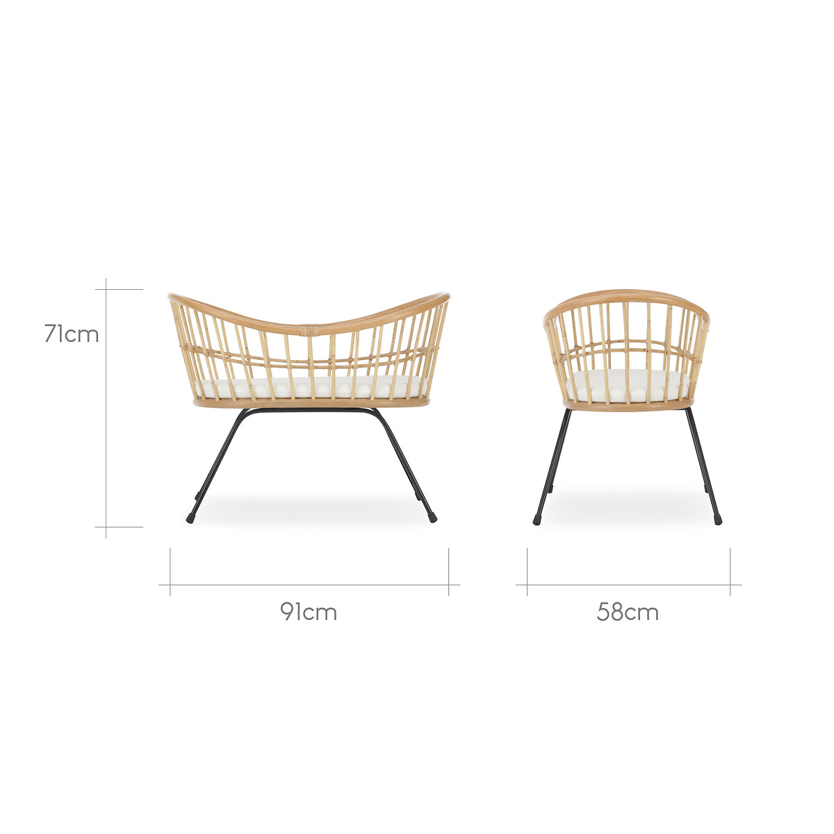 Aria Wave Crib natural rattan, CUDDLECO