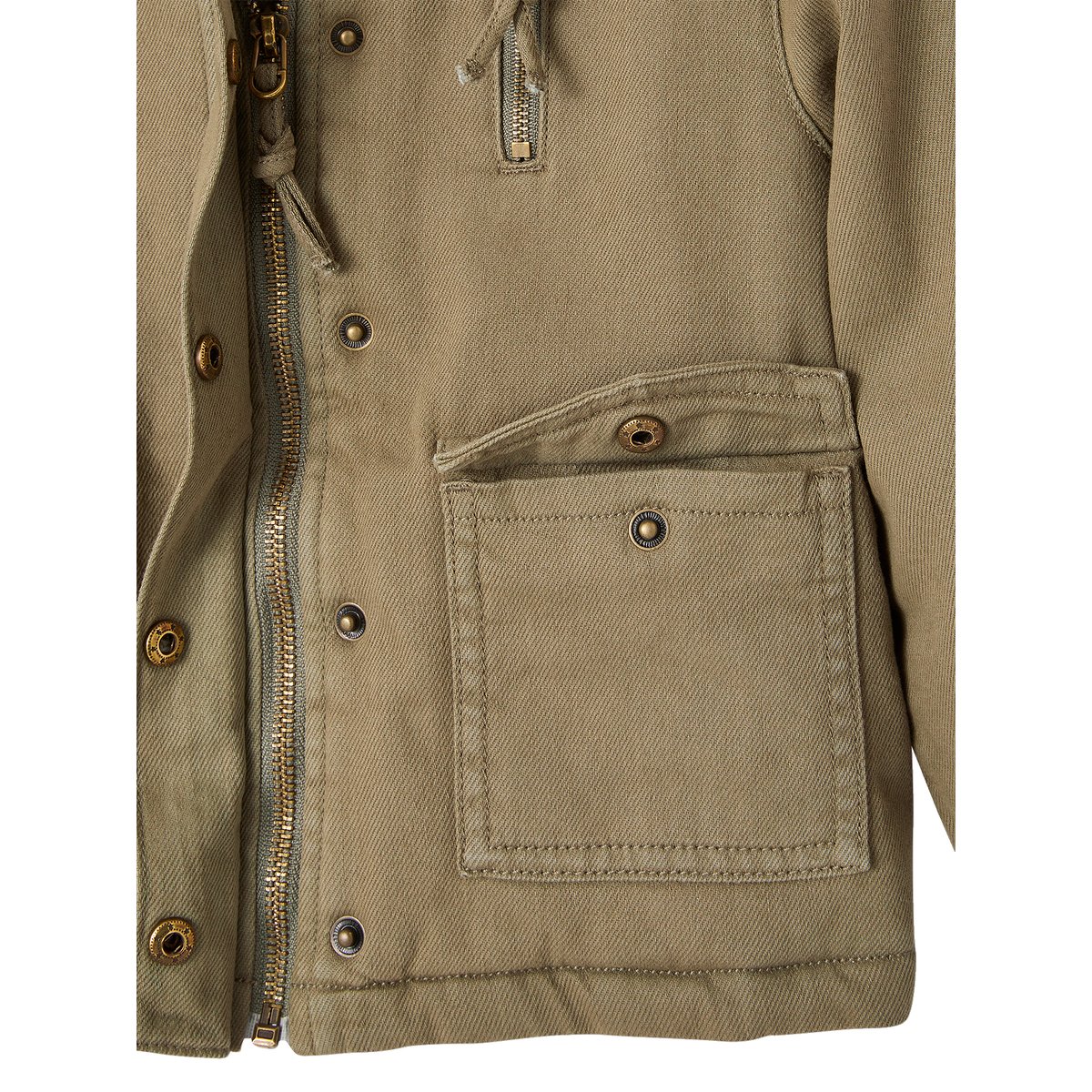 Veste matelassée brodée au dos kaki, VERTBAUDET