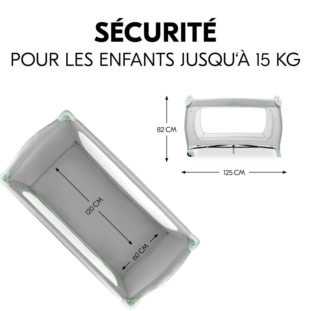 Lit parapluie 3 en 1 Sleep N Play Go Plus gris, HAUCK