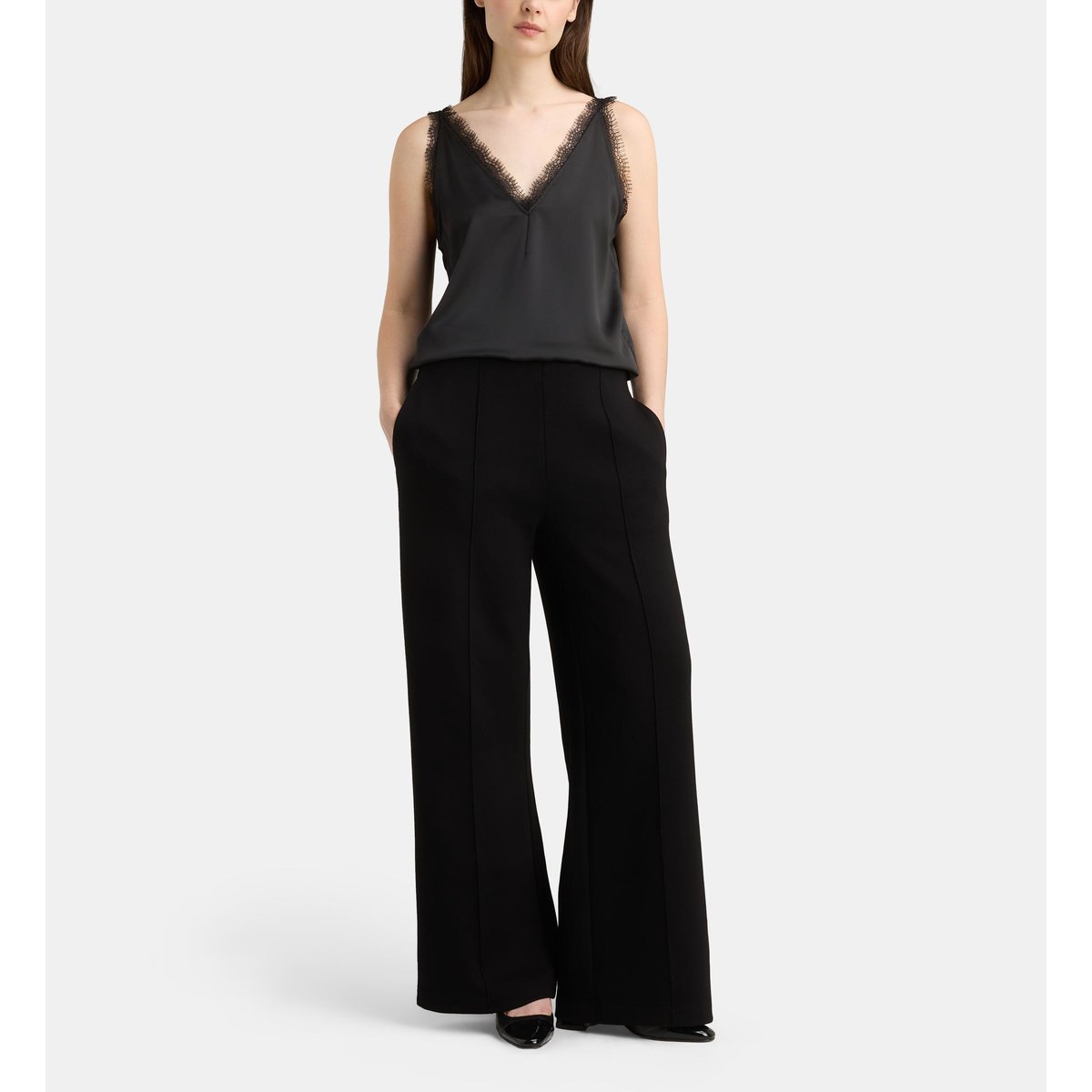 Pantalon à pinces droit funda jer noir, GALERIES LAFAYETTE