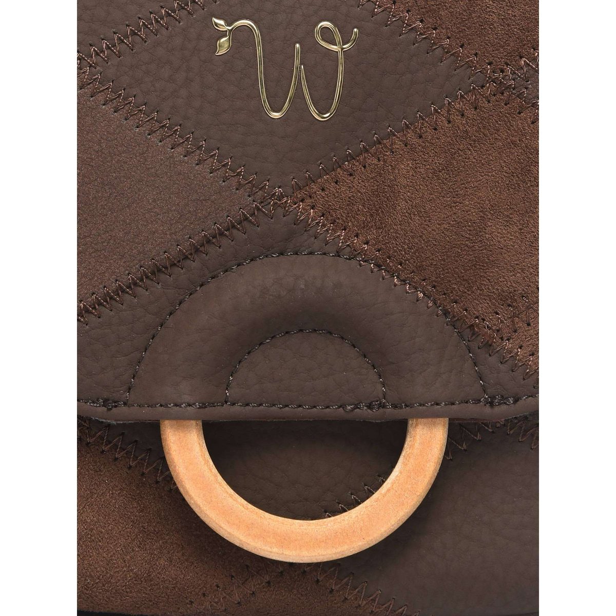 Sac bandoulière Neflier patchwork chocolate, WOOMEN