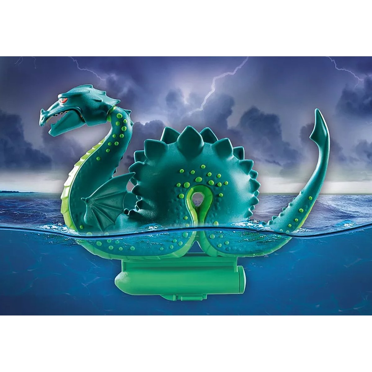 Duo de Vikings, barque, canon et monstre marin multicolore, PLAYMOBIL