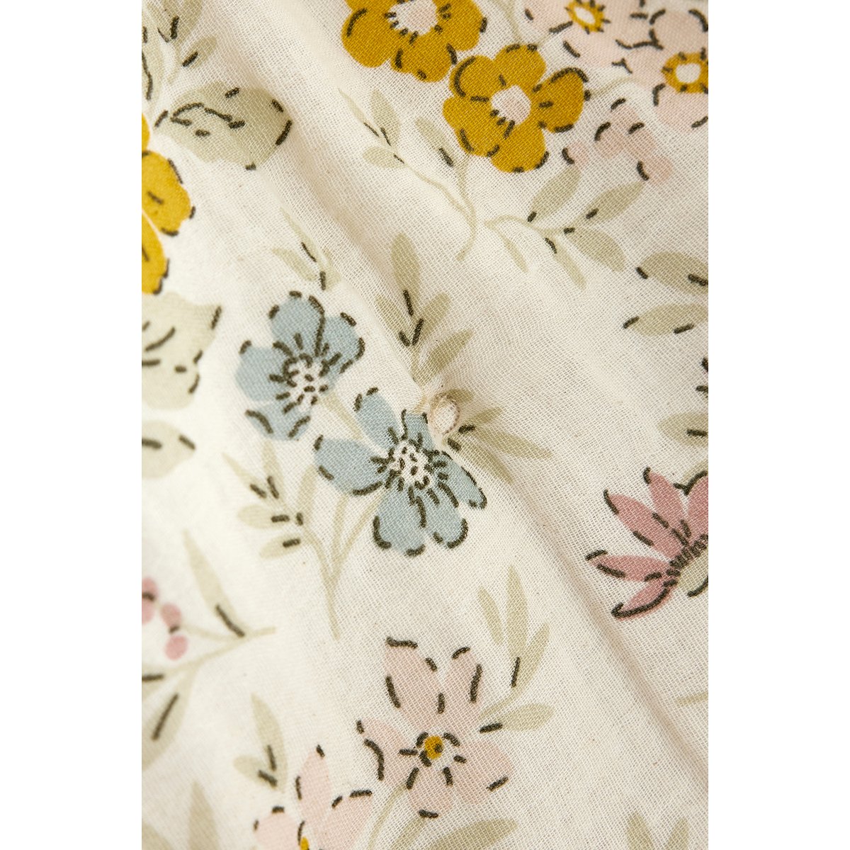 Bout de lit 90 x 200 cm en gaze de coton imprimée Adèle beige, EDEN