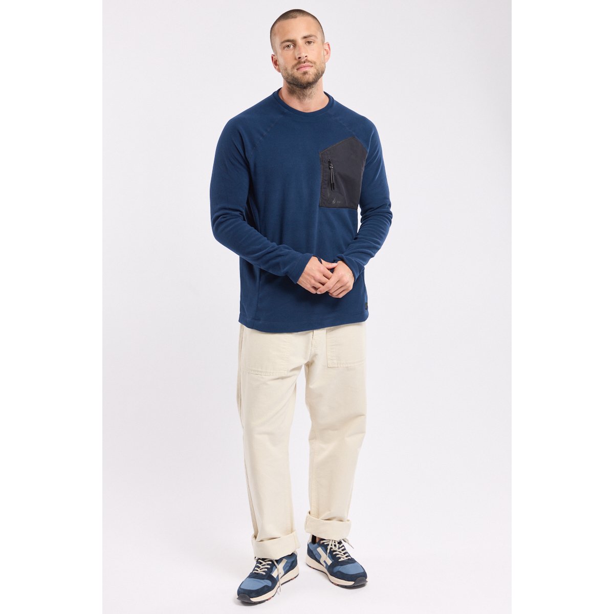 Sweat polaire en Micropolaire Polartec® PLELOT navy, BERMUDES