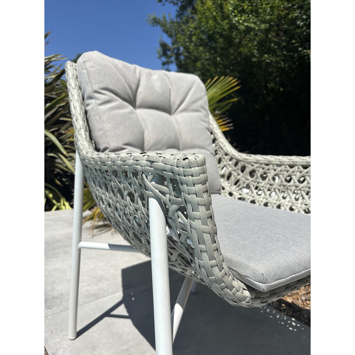 Ensemble repas de jardin 6 places ELBA blanc, REMARQUABLE